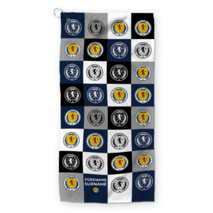 Personalised Scotland Football Chequered Golf Towel