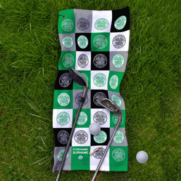 Personalised Celtic Chequered Golf Towel