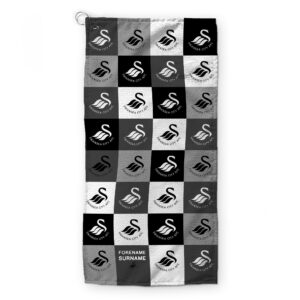 Personalised Swansea City AFC Chequered Golf Towel