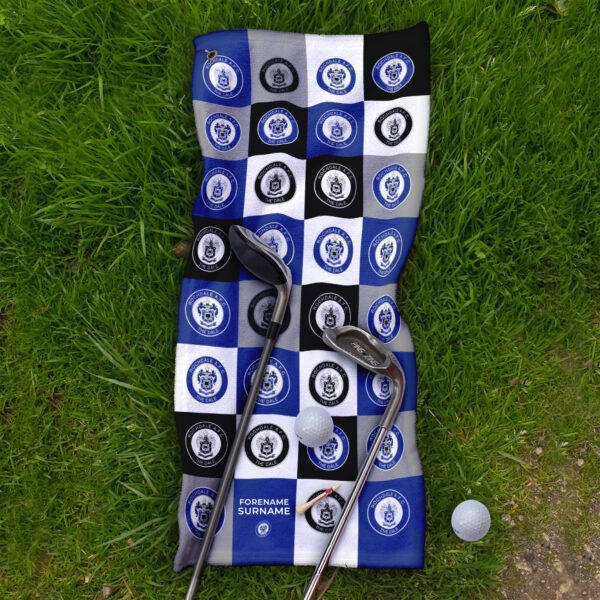 Personalised Rochdale Chequered Golf Towel