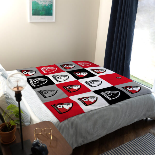 Personalised Bournemouth Chequered Fleece Blanket