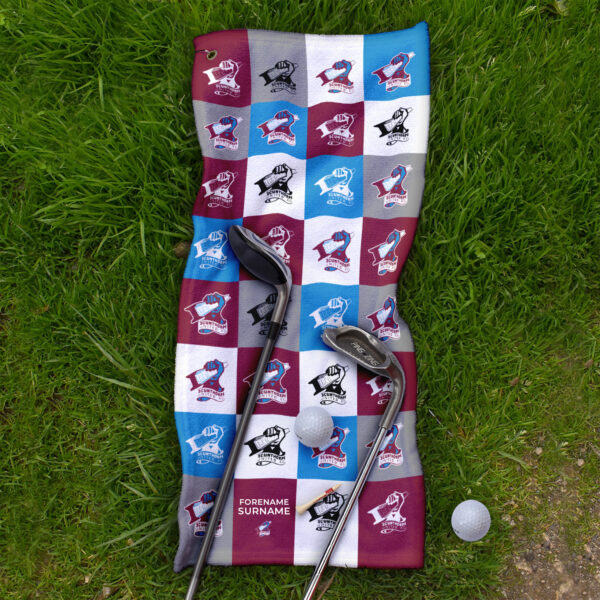 Personalised Scunthorpe United Chequered Golf Towel