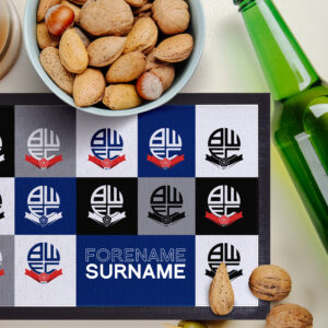 Personalised Bolton Wanderers Chequered Bar Runner