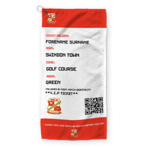 Personalised Swindon Town Ticket Golf Towel
