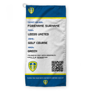 Personalised Leeds United Ticket Golf Towel