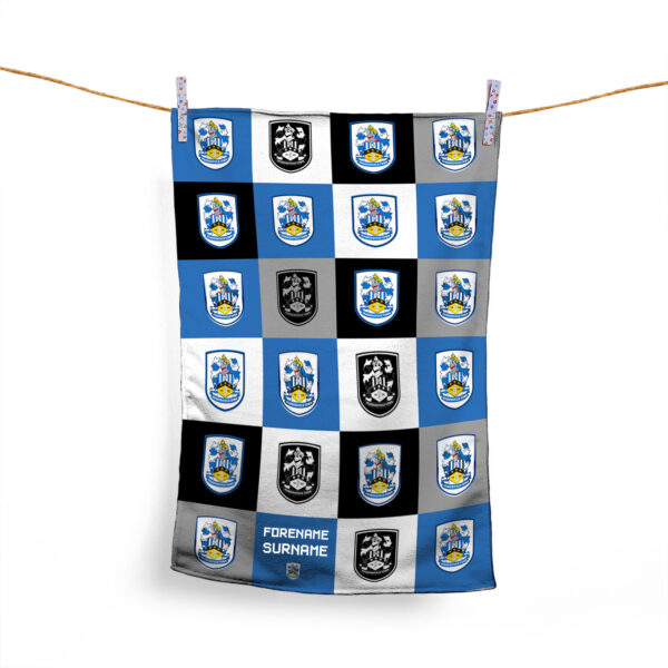 Personalised Huddersfield Town Chequered Tea Towel