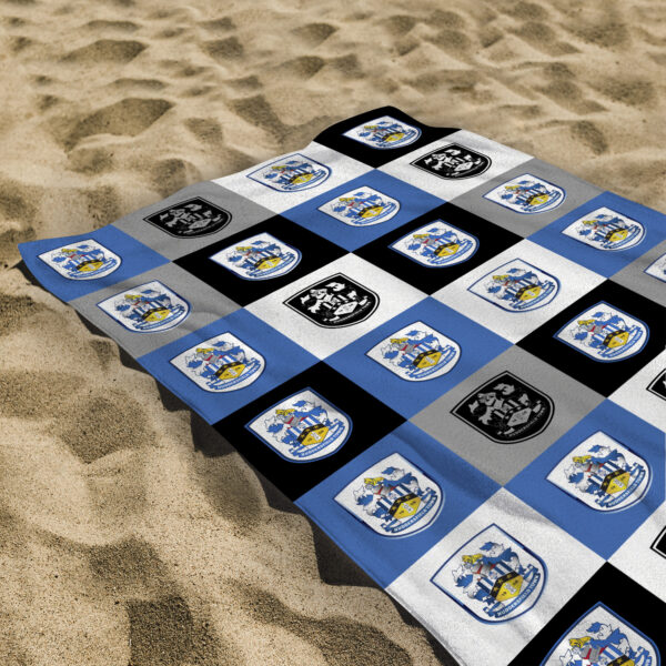 Personalised Huddersfield Town Chequered Beach Towel