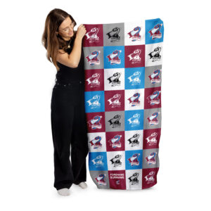 Personalised Leicester City FC Chequered Fleece Blanket