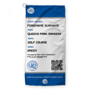 Personalised Queens Park Rangers FC Ticket Golf Towel