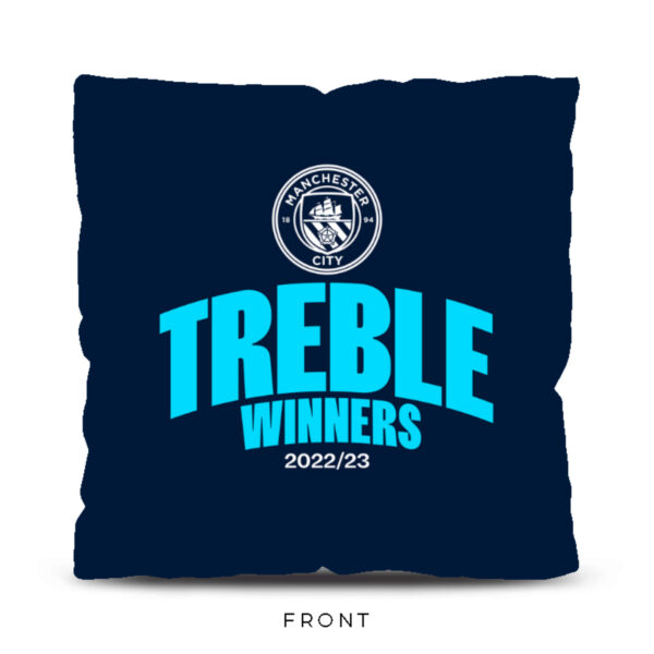 Personalised Manchester City Treble Winners 18″ Back of Shirt Cushion