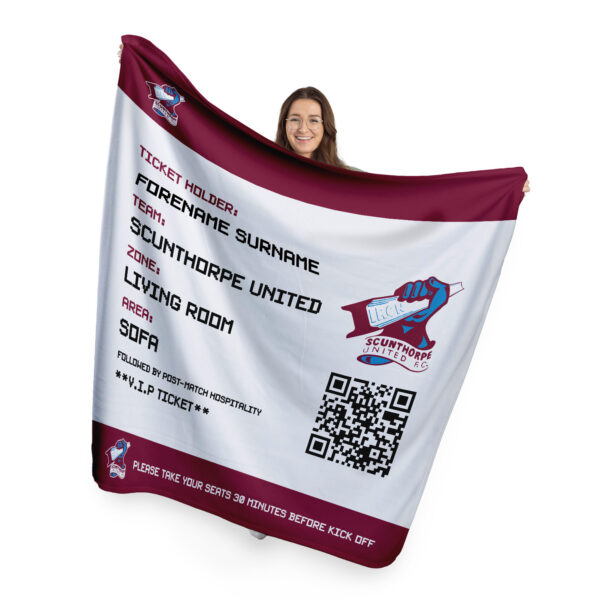 Personalised Scunthorpe United Ticket Fleece Blanket