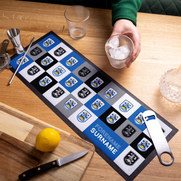 Personalised Huddersfield Town Chequered Bar Runner