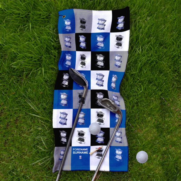 Personalised Birmingham City Chequered Golf Towel