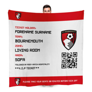 Personalised Bournemouth Ticket Fleece Blanket