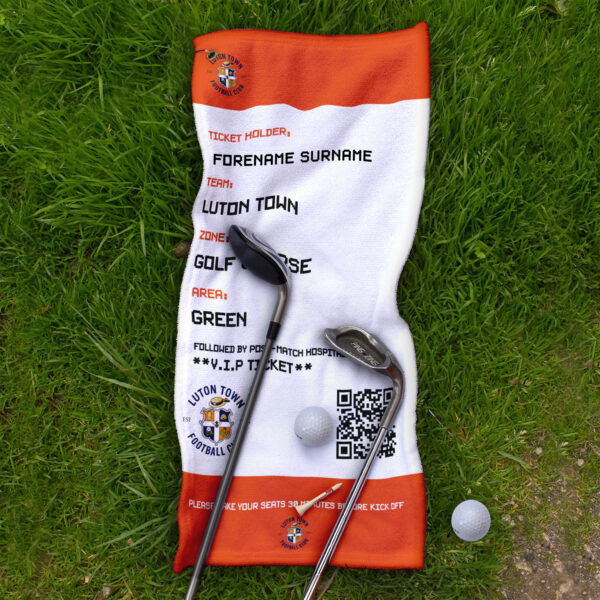 Personalised Luton Town Ticket Golf Towel