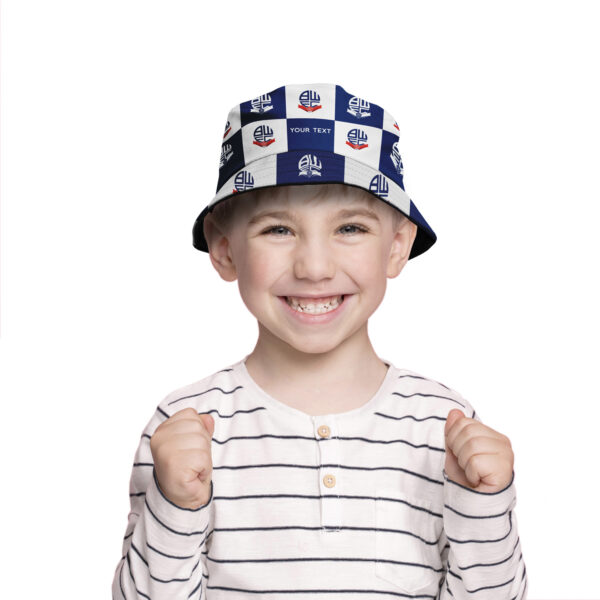 Personalised Bolton Wanderers Chequered Bucket Hat