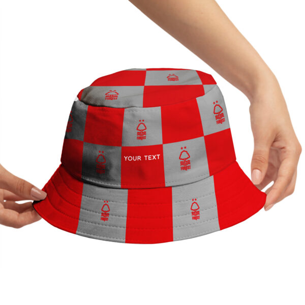 Personalised Nottingham Forest Chequered Bucket Hat