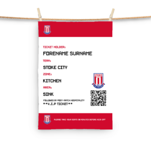 Personalised Stoke City Ticket Tea Towel