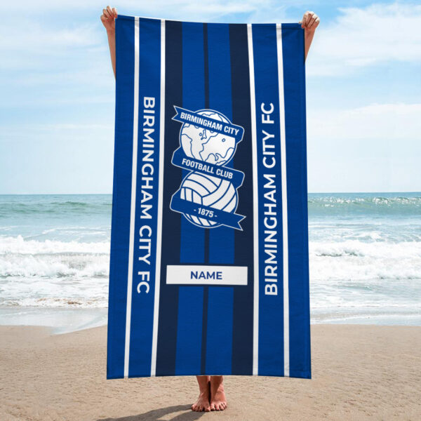 Personalised Birmingham City Stripes Towel