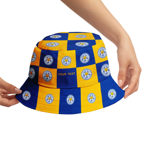 Personalised Leicester City Chequered Bucket Hat