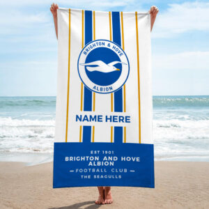 Personalised Brighton and Hove Albion Badge Towel