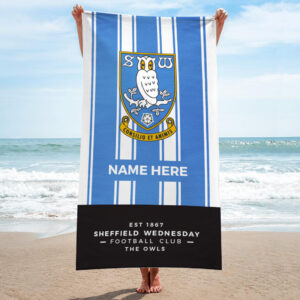 Personalised Leicester City Chequered Hooded Towel – Kids