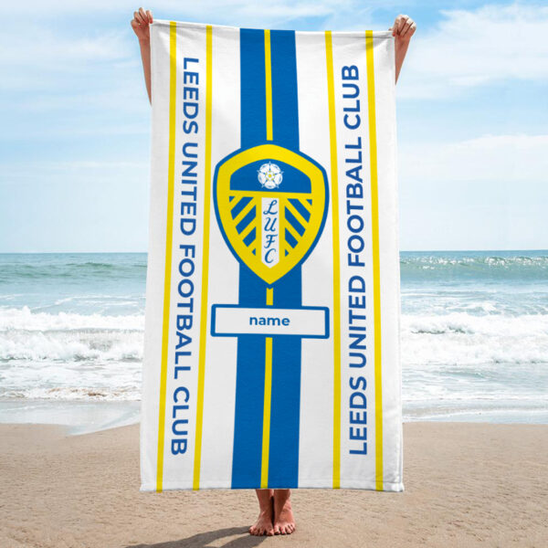 Personalised Leeds United Stripes Towel