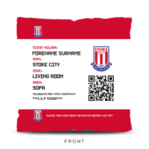Personalised Stoke City Ticket Cushion
