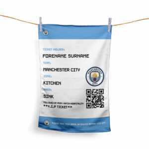 Personalised Manchester City Ticket Tea Towel