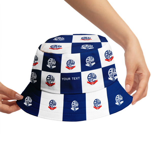 Personalised Bolton Wanderers Chequered Bucket Hat