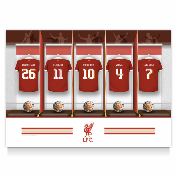 Personalised Liverpool FC Dressing Room Framed Print