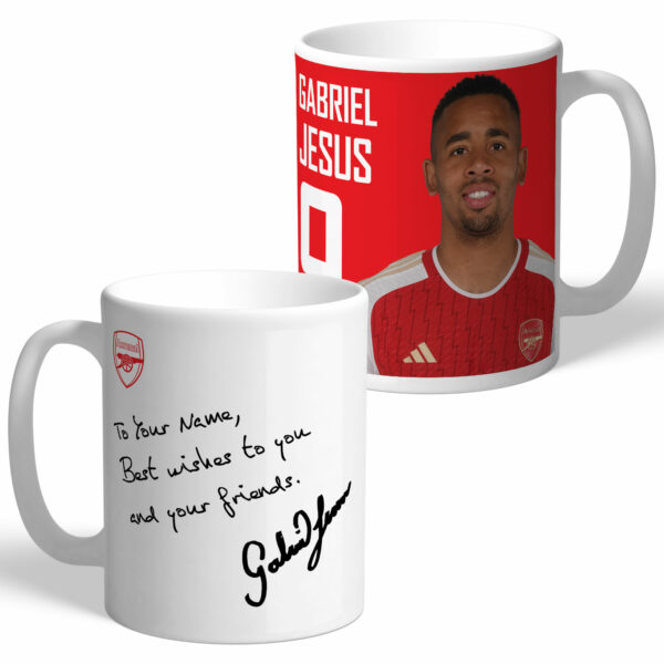 Personalised Arsenal FC Jesus Autograph Mug