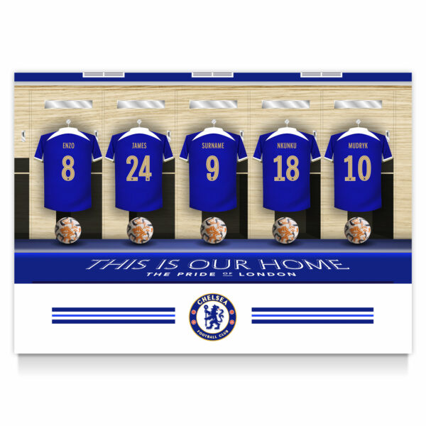 Personalised Chelsea FC Dressing Room Framed Print