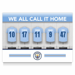 Personalised Manchester City FC Dressing Room Framed Print