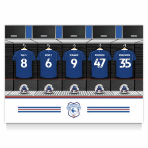 Personalised Cardiff City FC Dressing Room Framed Print