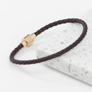 Personalised Men’s Anchor Woven Leather Bracelet