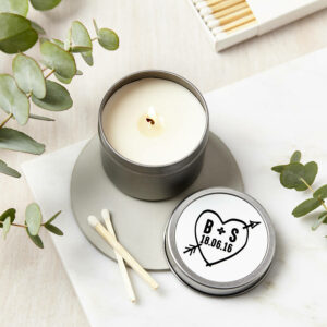 Personalised Love Heart Scented Soy Candle