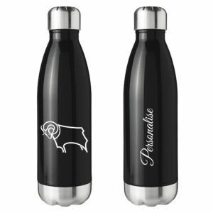 Personalised Derby County Insulated Water Bottle – Crest – Black