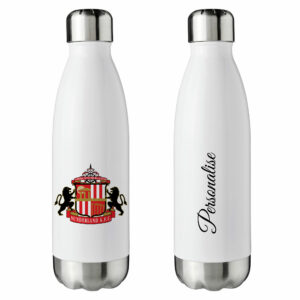 Personalised Sunderland FC Insulated Water Bottle – White