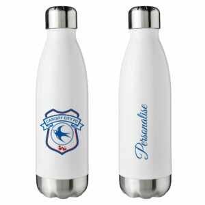 Personalised Cardiff City FC Insulated Water Bottle – White