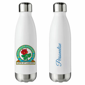 Personalised Blackburn Rovers FC Insulated Water Bottle – White
