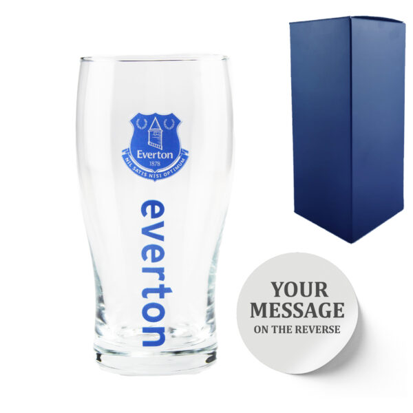 Personalised Everton 20oz Tulip Pint Glass, Gift Boxed