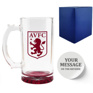 Personalised Aston Villa 20oz Beer Mug, Gift Boxed
